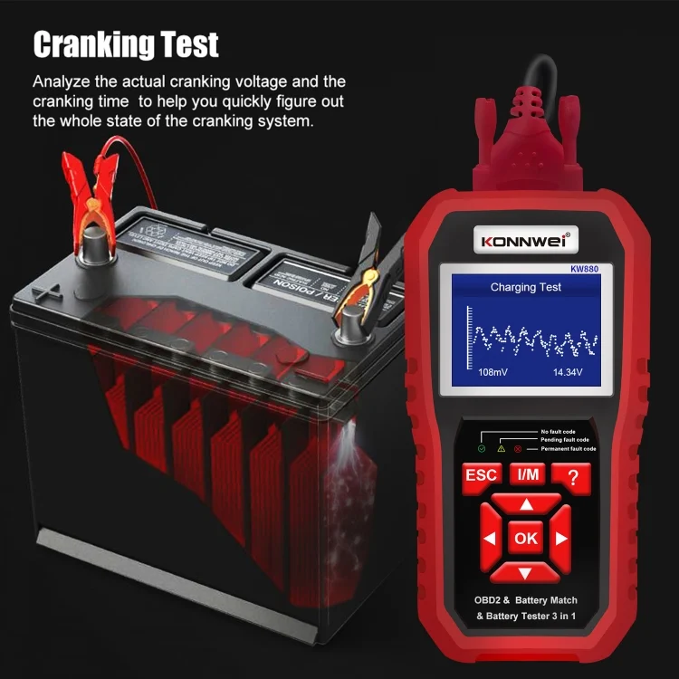 EDA0043658_4.webp KONNWEI KW880 3 in 1 Car OBD2 Fault Diagnosis + Battery Tester + Battery Match Reset - Image 5
