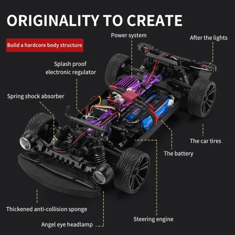 EDA004428601_B3.webp JJR/C Q142 Full Scale Electric Four-wheel Drive Muscle High Speed Drift RC Car - Image 5