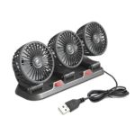 F4310 360-Degree Rotating Adjustable Car Three-Head Fan