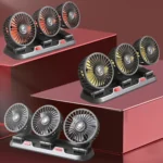 F4310 360-Degree Rotating Adjustable Car Three-Head Fan - Image 13