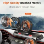 F4310 360-Degree Rotating Adjustable Car Three-Head Fan - Image 10