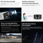 Q38 WIFI Humanoid Recognition AI Alarm 180 Degree Dual 2MP IP Camera - Image 6