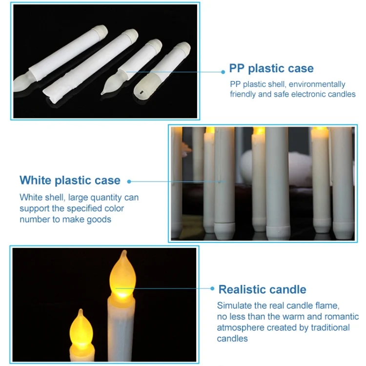 EDA004481901_2.webp LED Electronic Candle Lights Flameless Long Rod Christmas Candle, Spec:Flashing Yellow Light - Image 3