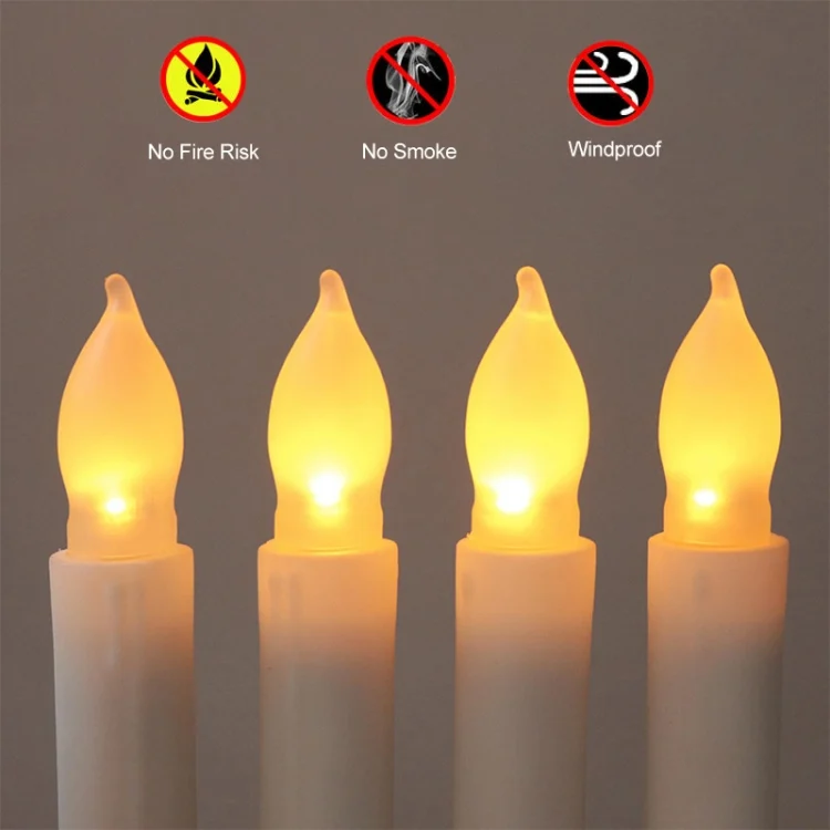 EDA004481901_4.webp LED Electronic Candle Lights Flameless Long Rod Christmas Candle, Spec:Flashing Yellow Light - Image 5