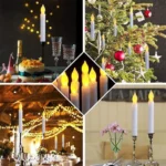 LED Electronic Candle Lights Flameless Long Rod Christmas Candle, Spec:Flashing Yellow Light - Image 7
