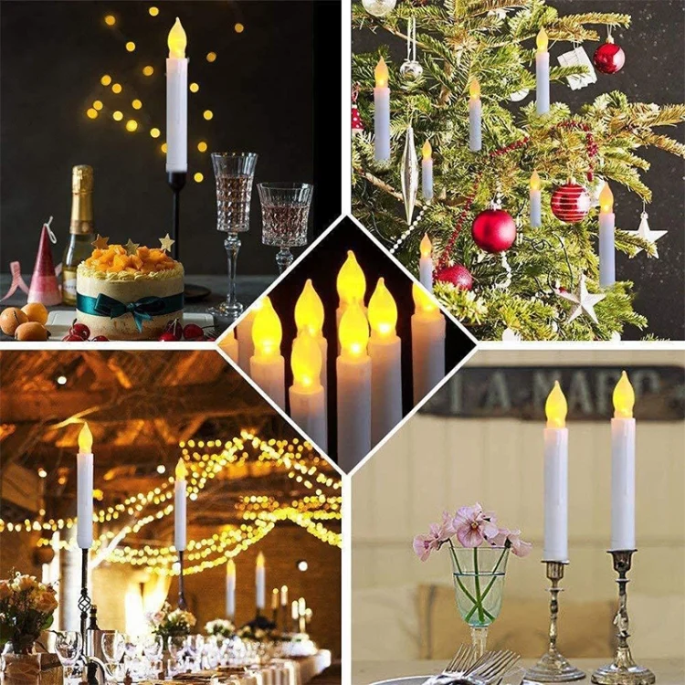 EDA004481901_6.webp LED Electronic Candle Lights Flameless Long Rod Christmas Candle, Spec:Flashing Yellow Light - Image 7