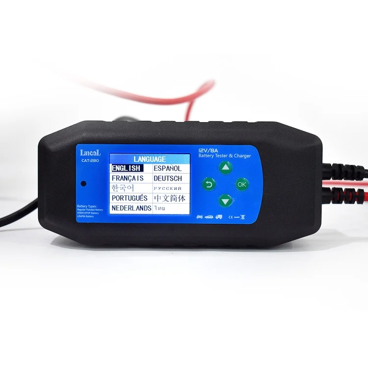 EDA0044874_1.webp CAT-280 2 in 1 Car Battery Charger & Color Screen Battery Tester, EU Plug - Image 2