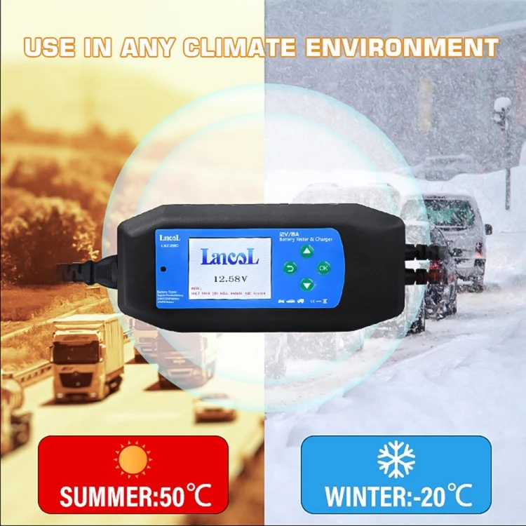 EDA0044874_8.webp CAT-280 2 in 1 Car Battery Charger & Color Screen Battery Tester, EU Plug - Image 9