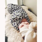 Newborn Baby Three-piece Swaddling Scarf  Cap Headband - Image 4