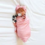 Newborn Baby Dot Pattern Swaddling Scarf Headband - Image 2