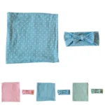 Newborn Baby Dot Pattern Swaddling Scarf Headband - Image 6