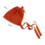 Elastic Fabric Newborn Baby Cute Cap with Strap - Image 2