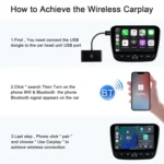 THT-020-2 USB + USB-C / Type-C Wired to Wireless Carplay Adapter for iPhone - Image 8