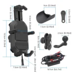 WUPP CS-1848B1 15W Motorcycle Wireless Fast Charging Phone Navigation Holder - Image 8