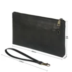 Simple Retro Leather Clutch Zipper Envelope Bag - Image 2