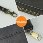 Simple Retro Leather Clutch Zipper Envelope Bag - Image 5