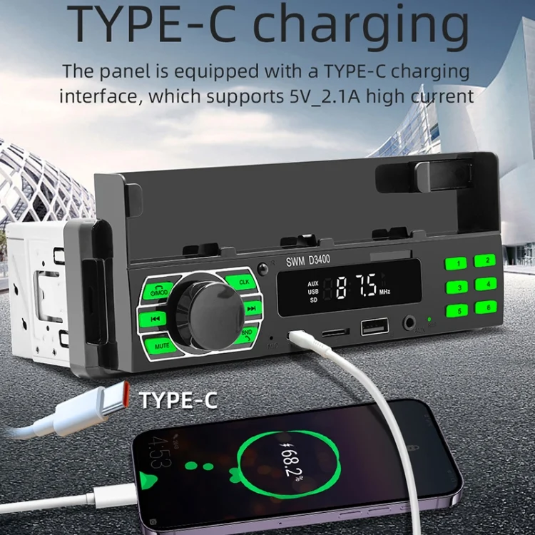 EDA004737201A_11.webp SWM D3400 Car Bluetooth MP3 Player Support Smart Voice Assistant / FM - Image 12