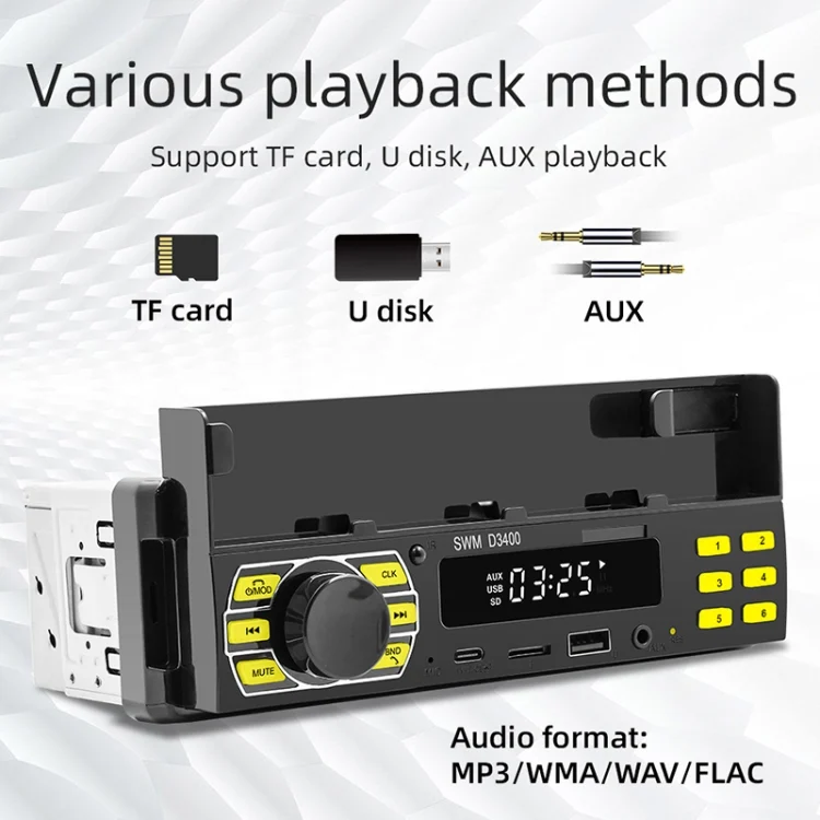 EDA004737201A_5.webp SWM D3400 Car Bluetooth MP3 Player Support Smart Voice Assistant / FM - Image 6
