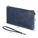 6 inch Simple Retro Leather Clutch Zipper Bag - Image 2
