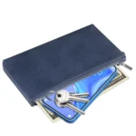 6 inch Simple Retro Leather Clutch Zipper Bag - Image 3