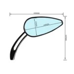 SF104 Motorcycle Modified Retro Rearview Mirror Reflective Mirror - Image 2