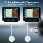 USB + USB-C / Type-C Wired to Wireless Carplay Adapter for iPhone - Image 7