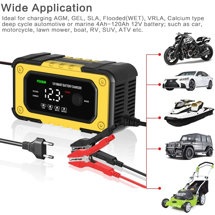 EDA0049677_B9.webp FOXSUR FBC1206E 6A 12V Car / Motorcycle Smart Battery Charger - Image 10