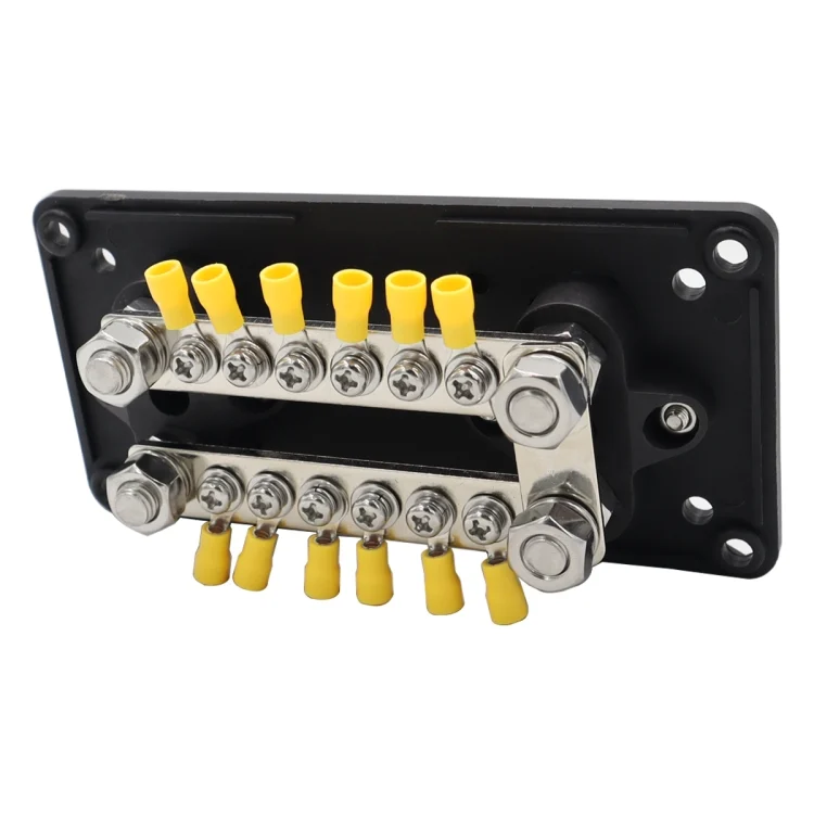 EDA004982201_2.webp 300A 12-48V RV Yacht Modified Double Row 12-way M6 Terminal Busbar with 12pcs Terminals - Image 3