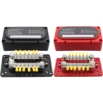1 Pair 300A 12-48V RV Yacht Modified Double Row 12-way M6 Terminal Busbar with 24pcs Terminals