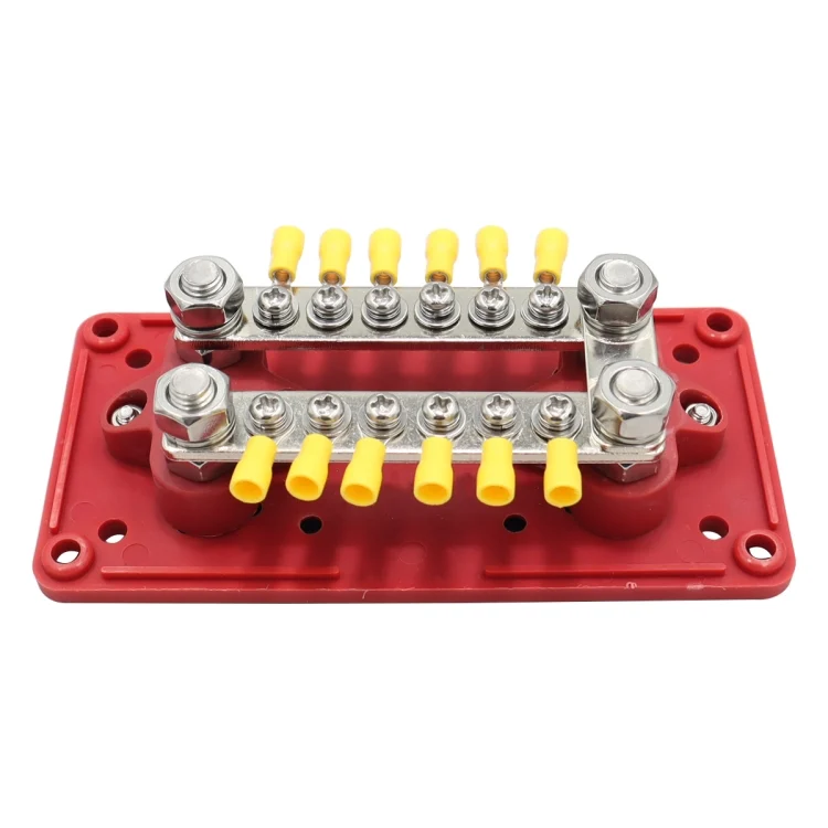 EDA004982301_2.webp 1 Pair 300A 12-48V RV Yacht Modified Double Row 12-way M6 Terminal Busbar with 24pcs Terminals - Image 3