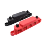 1 Pair RV Yacht M8 Single Row 5-way Power Distribution Block Busbar with Cover - Image 2