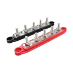 1 Pair RV Yacht M8 Single Row 5-way Power Distribution Block Busbar with Cover - Image 4