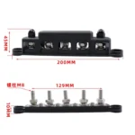 1 Pair RV Yacht M8 Single Row 5-way Power Distribution Block Busbar with Cover - Image 5