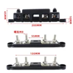 RV Yacht M8 Single Row 4-way Power Distribution Block Busbar with Cover with 300A Fuse - Image 8
