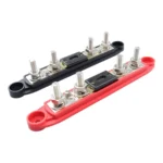 1 Pair RV Yacht M8 Single Row 4-way Power Distribution Block Busbar with Cover with 300A Fuse - Image 5