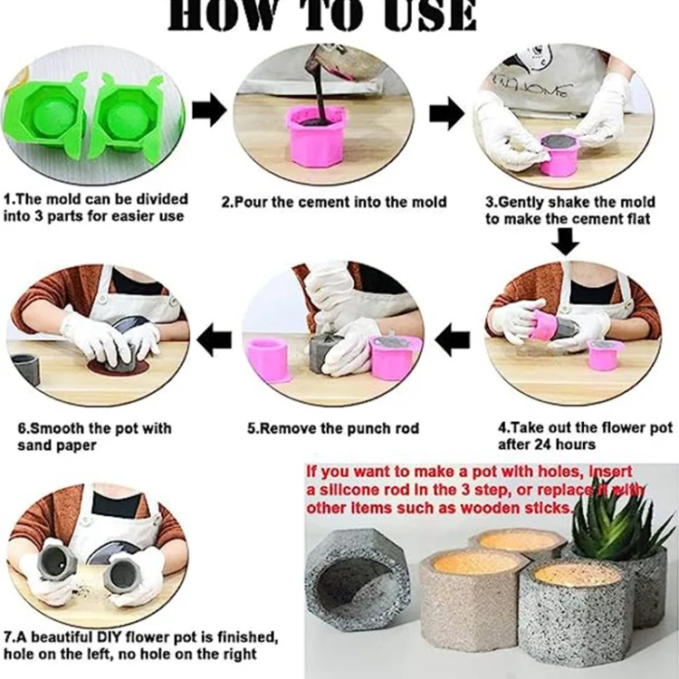 EDA0049950_5.webp 3 Cups Love Ice Tray Silicone Mold Succulent Plaster Mold, Random Color Delivery - Image 6