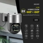 ESCAM G03 2x4MP Dual Lens Zoom 8X Dual Light Source WiFi Camera Support Two-way Voice & Motion Detection - Image 3