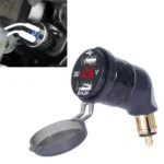 German EU Plug Special Motorcycle Elbow Charger Dual USB Voltmeter 4.2A Charger
