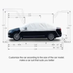 Car Half-cover Car Clothing Sunscreen Heat Insulation Sun Nisor, Aluminum Foil - Image 3