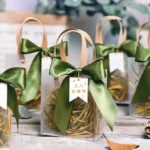 Gift Bag Transparent Packaging Bag, Blue Ribbon+Hanging Tag+Lafite Grass - Image 6