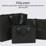 Black Shopping Kraft Paper Bag Handbag - Image 2