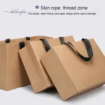 Buff Shopping Kraft Paper Bag Handbag - Image 5