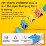 Deli 8556ES60pcs / Box Colorful Binder Clip Bill Clip Dovetail Clip Metal Iron Bill Clip - Image 2