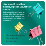 Deli 8556ES60pcs / Box Colorful Binder Clip Bill Clip Dovetail Clip Metal Iron Bill Clip - Image 3