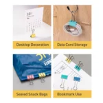 Deli 8556ES60pcs / Box Colorful Binder Clip Bill Clip Dovetail Clip Metal Iron Bill Clip - Image 5