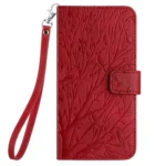 Tree Birds Embossed Pattern Leather Phone Case - Image 2