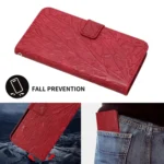 Tree Birds Embossed Pattern Leather Phone Case - Image 6