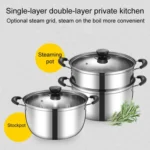 26cm Stainless Steel Thickened Soup Pot Small Stew Pot Induction Gas Stove Universal Pots - Image 2