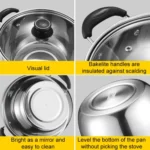 26cm Stainless Steel Thickened Soup Pot Small Stew Pot Induction Gas Stove Universal Pots - Image 6
