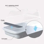 Semi-closed Cat-ear Baffle Cat Litter Basin Deodorization Cat Toilet - Image 2